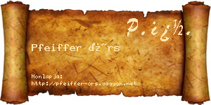 Pfeiffer Örs névjegykártya